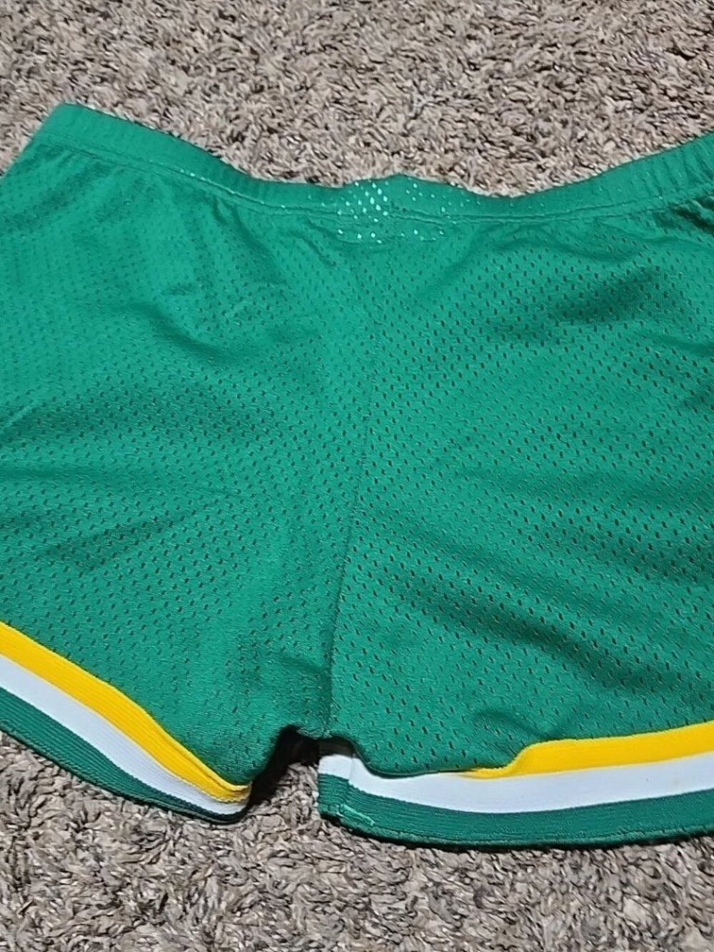 VTG Badgerland Green Yellow Basketball Shorts Made USA Size m